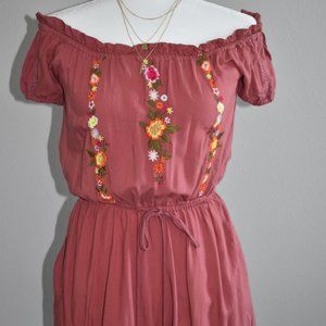 NEW Women's Floral Embroidery Off Shoulder Romper